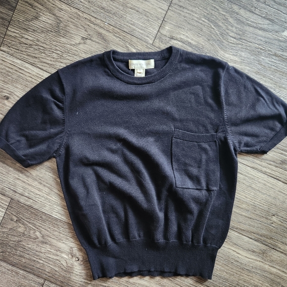 Vintage Jones New York Black Short Sleeve Knit Sweater Top Size Small - Picture 1 of 6